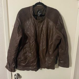 Barely worn brown leather jacket